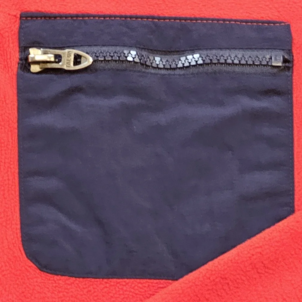 Polo Ralph Lauren Red Fleece Mens S‎ Sweater Mockneck Pullover 1/4 Snap Pockets